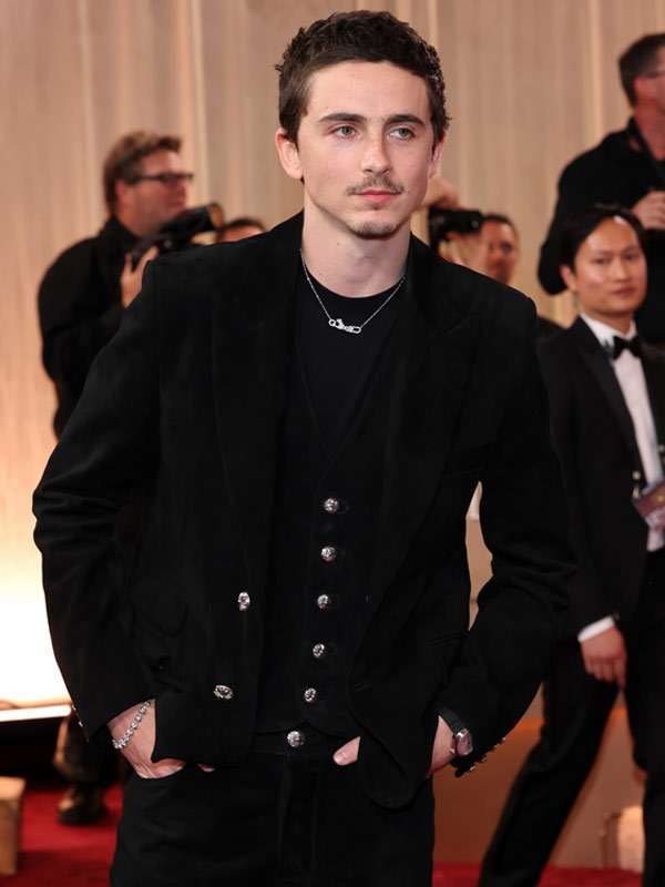 Timothée Chalamet 2026 Black Velvet Blazer