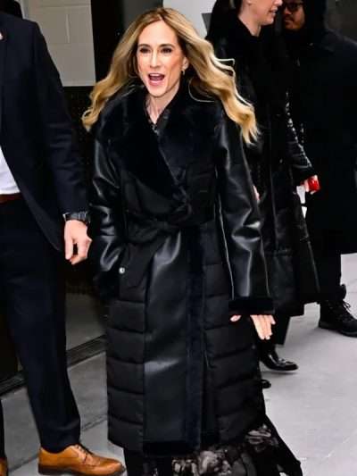 Holly Hunter Good Morning America 2026 Black Puffer Coat