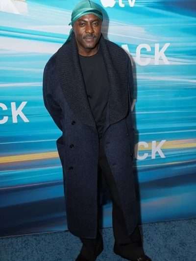 Idris Elba Navy Blue Wool Coat