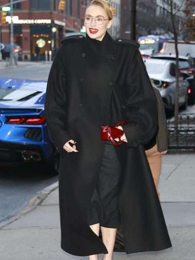 Sophie Turner 2026 Black Coat