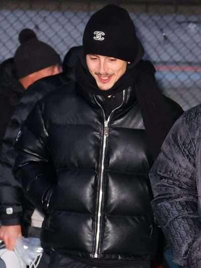 Timothee Chalamet Black Puffer Jacket