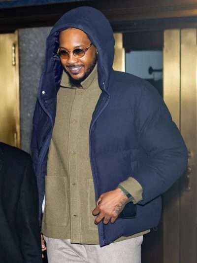 Carmelo Anthony 2026 Navy Blue Puffer Jacket