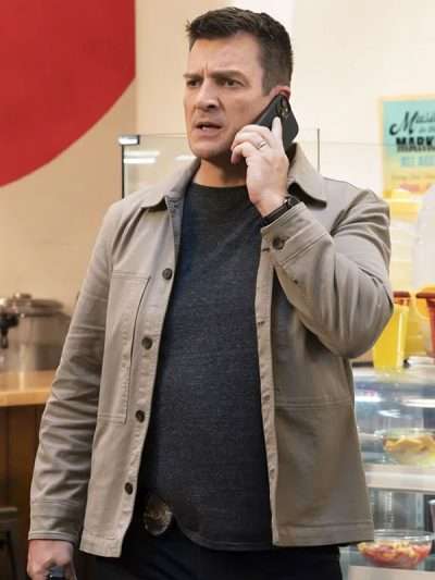 The Rookie 2026 Nathan Fillion Grey Cotton Jacket