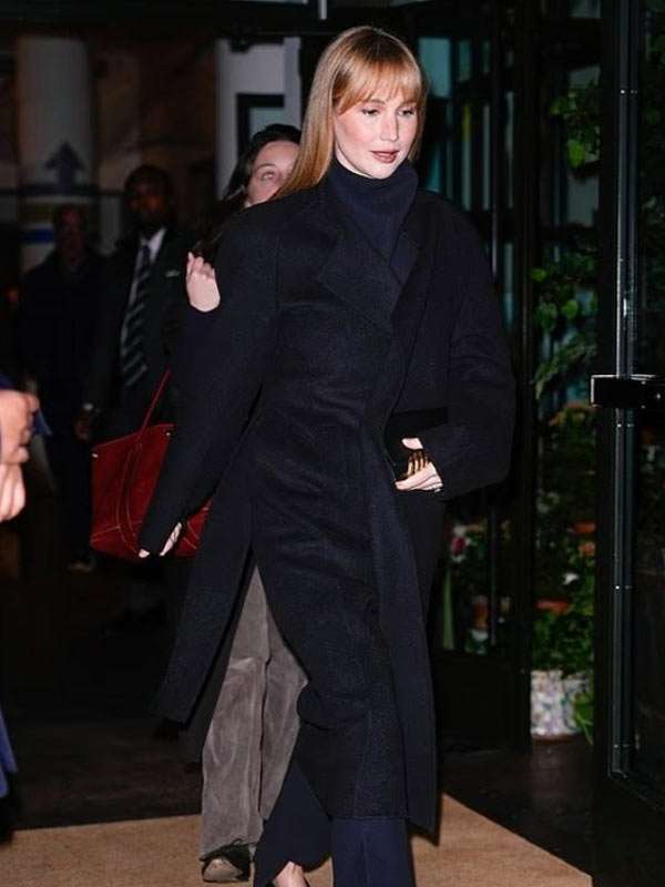 Jennifer Lawrence 2026 Black Trench Coat
