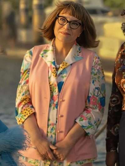 Palm Royale Mindy Cohn Pink Vest