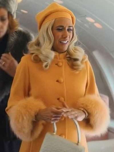 Kristen Wiig Palm Royale S02 Fur Trim Coat