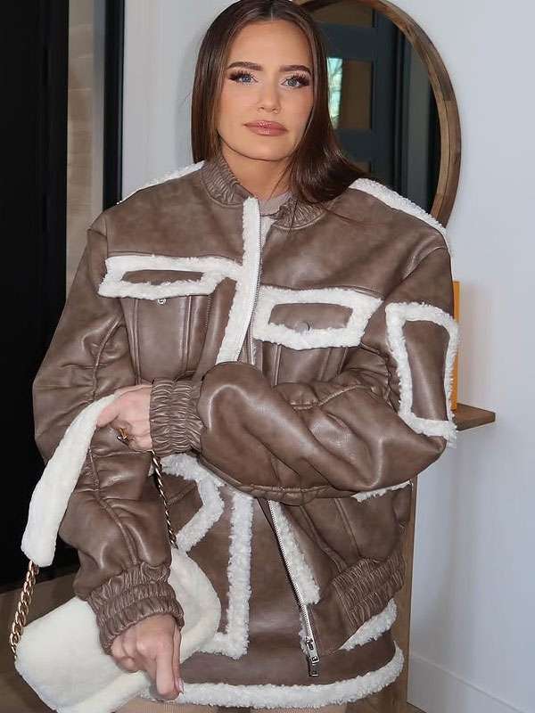 RHOSLC Meredith Marks Brown Bomber Leather Jacket