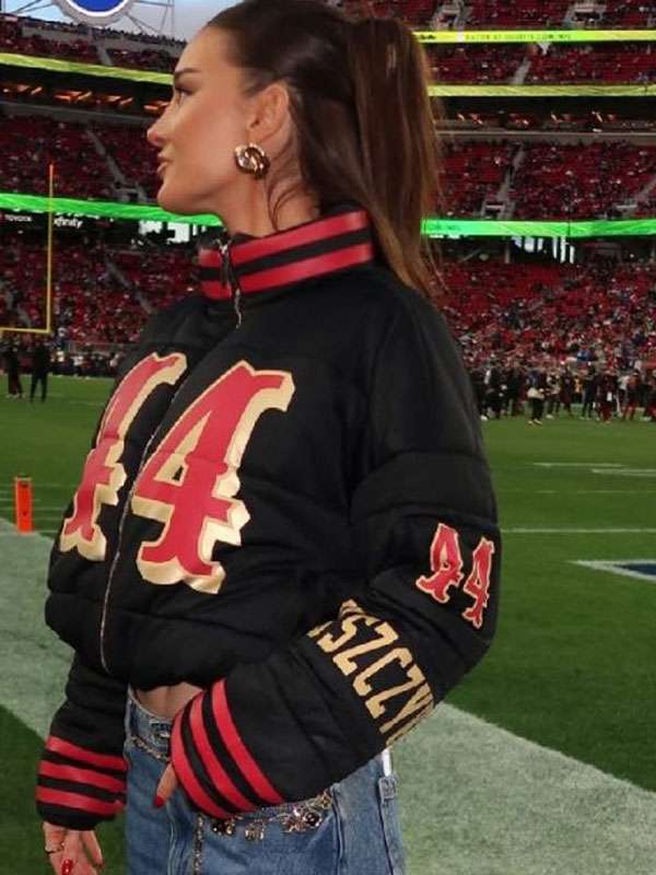 San Francisco 49ers Kristin Juszczyk 2026 Black Puffer Jacket