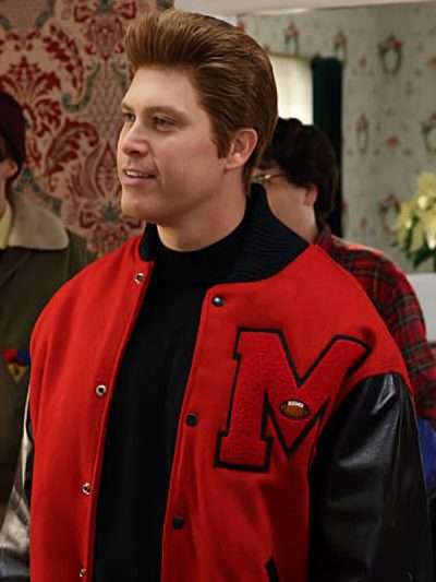 Saturday Night Live S51 Colin Jost Red and Black Varsity Jacket