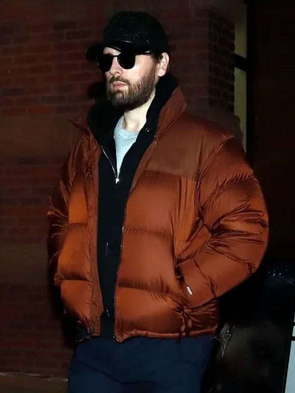 Scott Disick Aspen 2025 Brown Puffer Jacket