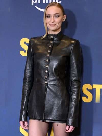 TV Series Steal Sophie Turner Black Coat