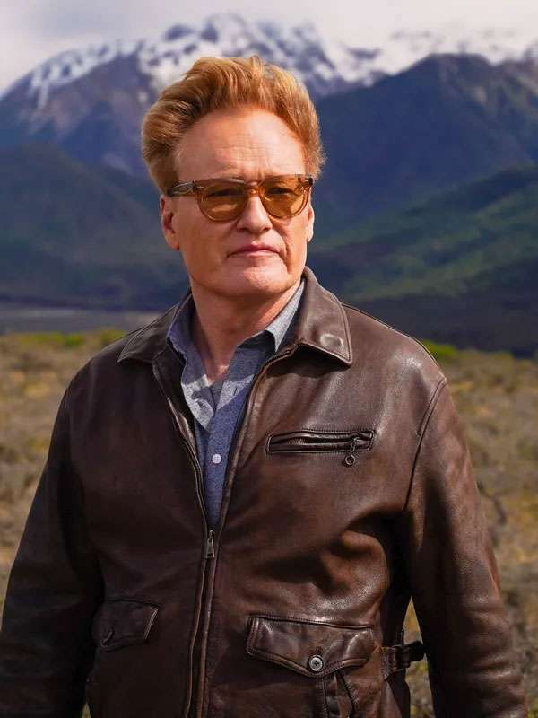 TV Series Conan O’Brien Must Go 2025 Brown Leather Jacket