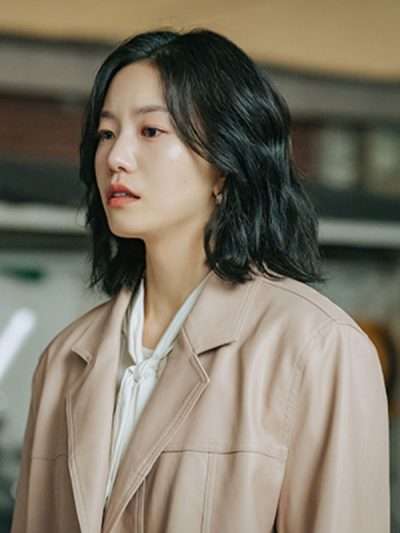 TV Series Our Movie 2025 Beige Leather Trench Coat