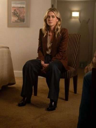 TV Series The Hunting Party 2026 Melissa Roxburgh Brown Wool Blazer