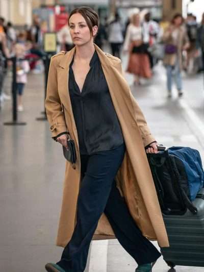 TV Series Vanished S01 Kaley Cuoco Brown Wool Coat