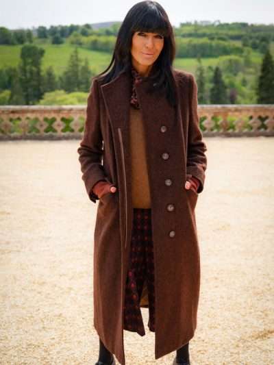 Claudia Winkleman The Celebrity Traitors Brown Wool Coat