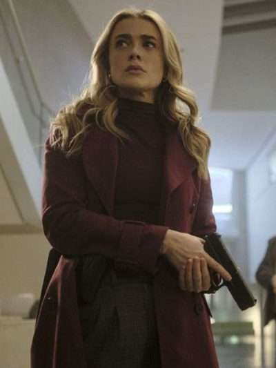The Hunting Party Melissa Roxburgh Burgendy Trench Coat