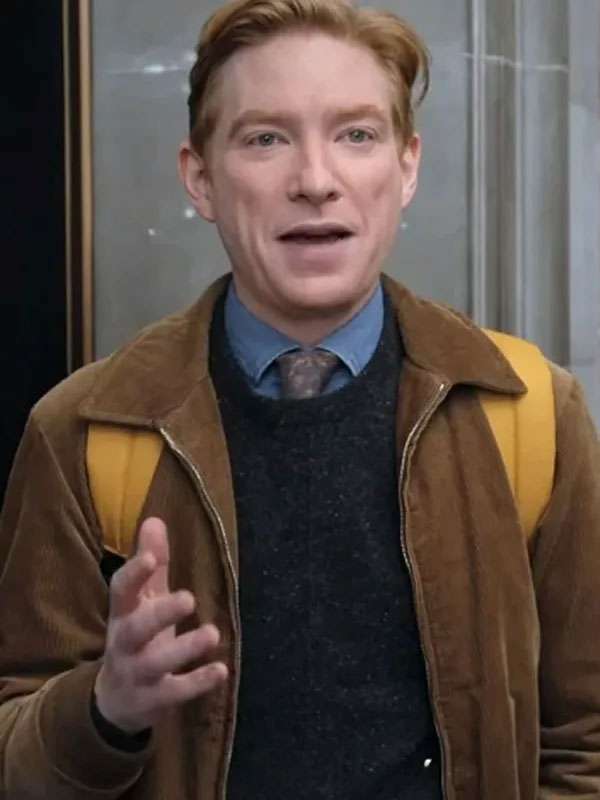 The Paper Domhnall Gleeson Brown Corduroy Jacket