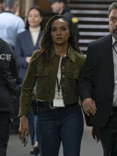 The Rookie 2026 Nyla Harper Green Suede Leather Jacket
