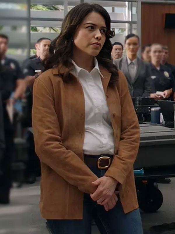 Angela Lopez The Rookie 2026 Suede Leather Jacket