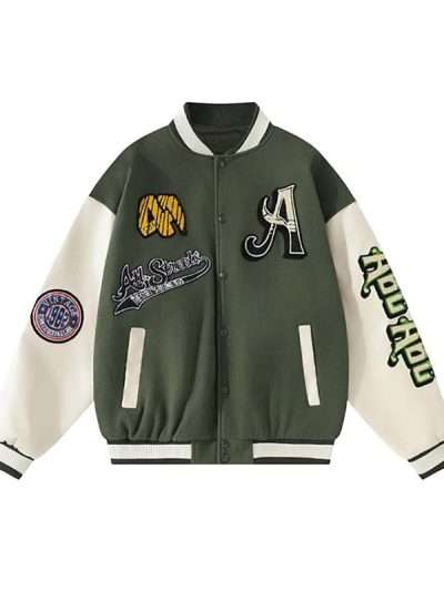 The Traitors Colton Underwood Green and White Varsity Jacket