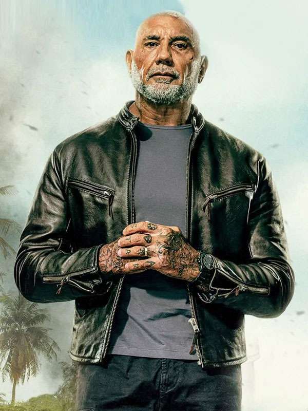 Dave Bautista The Wrecking Crew Black Leather Jacket