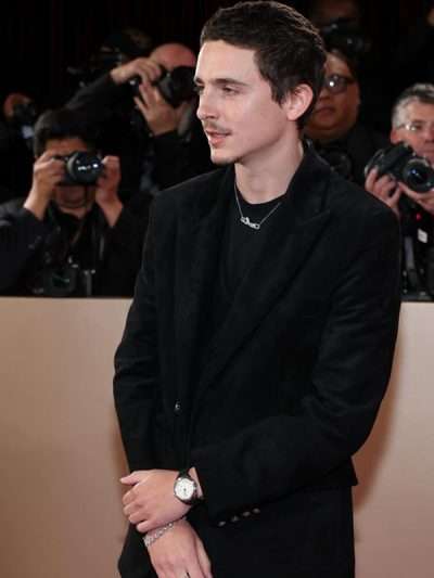 Timothée Chalamet Marty Supreme Black Velvet Blazer