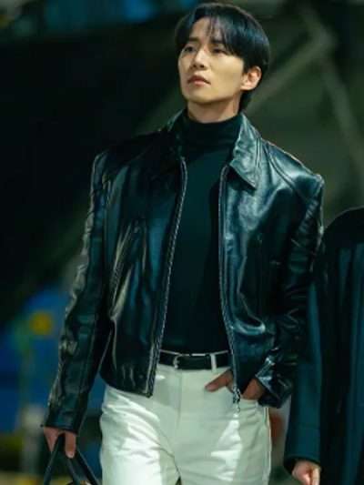 Typhoon Family Lee Jun-ho Black Leather Jacket