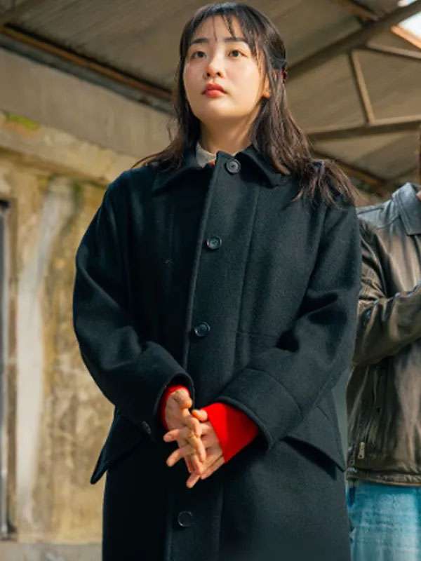 Kim Min-ha Typhoon Family Black Wool Coat