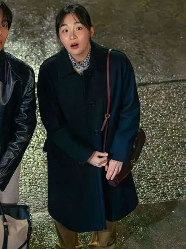 Typhoon Family S01 Kim Min-ha Black Trench Coat