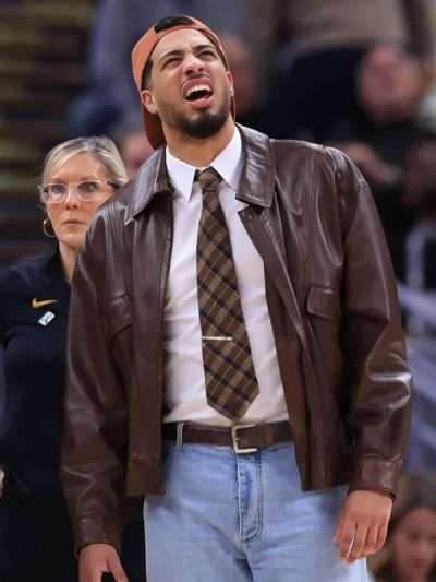 Miami Heat v Indiana Pacers Tyrese Haliburton Brown Jacket