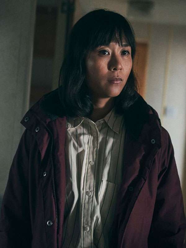 Under Salt Marsh S01 Naomi Yang Maroon Coat