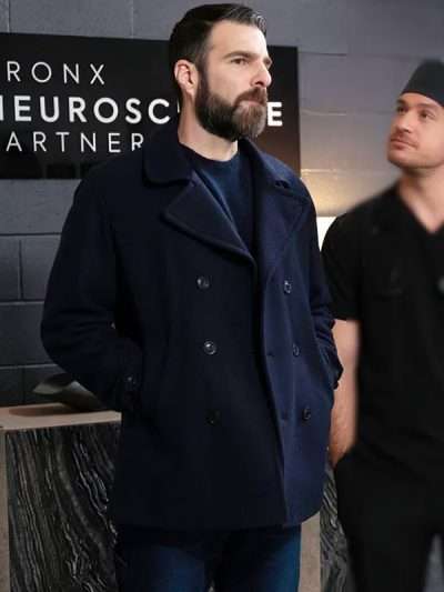 Brilliant Minds 2026 Dr. Oliver Wolf Blue Wool Peacoat