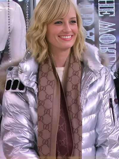 2 Broke Girls S04 Caroline Channing Silver Hooded Jacket