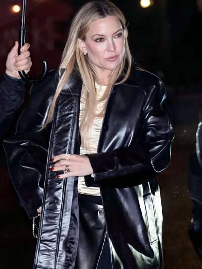NYC 2026 Kate Hudson Leather Coat
