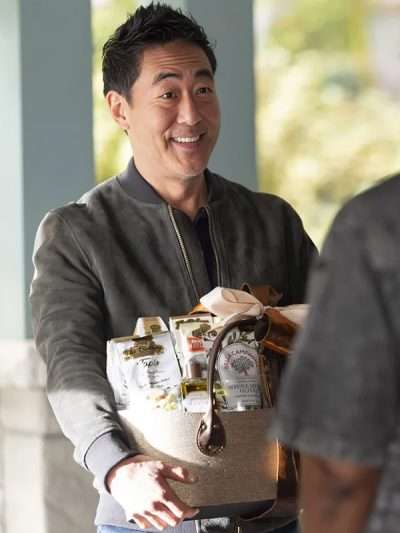 9-1-1 Kenneth Choi Green Suede Leather Jacket