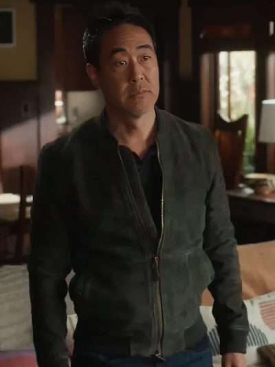 9-1-1 Kenneth Choi Green Bomber Leather Jacket