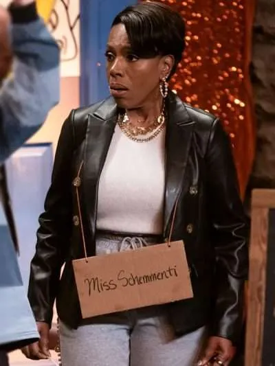 Abbott Elementary Barbara Howard Black Leather Blazer