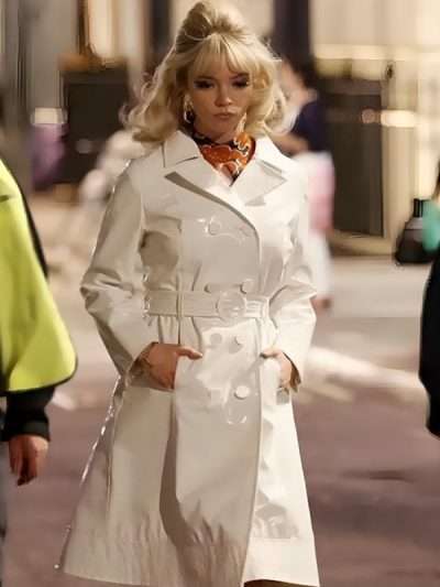 Last Night in Soho Sandie White Leather Coat