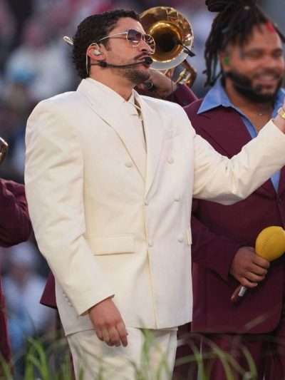 Super Bowl 2026 Bad Bunny Off White Suit