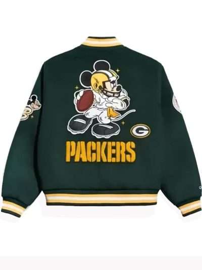 Mickey Mouse Green Bay Packers Varsity Jacket