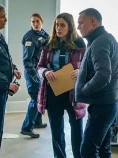 Chicago PD S07 Marina Squerciati Red Puffer Jacket