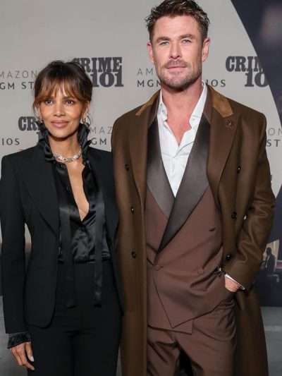 Crime 101 Movie Premiere 2026 Chris Hemsworth Brown Wool Trench Coat