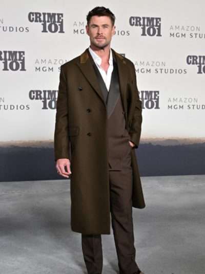 Chris Hemsworth Crime 101 Premiere Coat