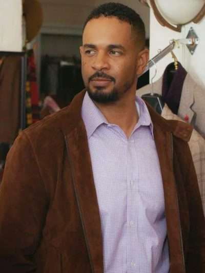 Shrinking 2026 Damon Wayans Jr Brown Suede Leather Jacket