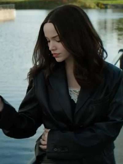 56 Days S01 Ciara Wyse Black Leather Blazer