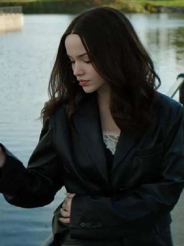 56 Days S01 Ciara Wyse Black Leather Blazer