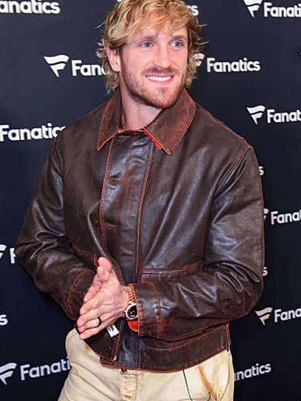 Logan Paul Fanatics Super Bowl Party 2026 Brown Jacket