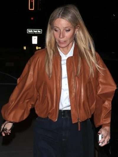 Gwyneth Paltrow Brown Leather Jacket