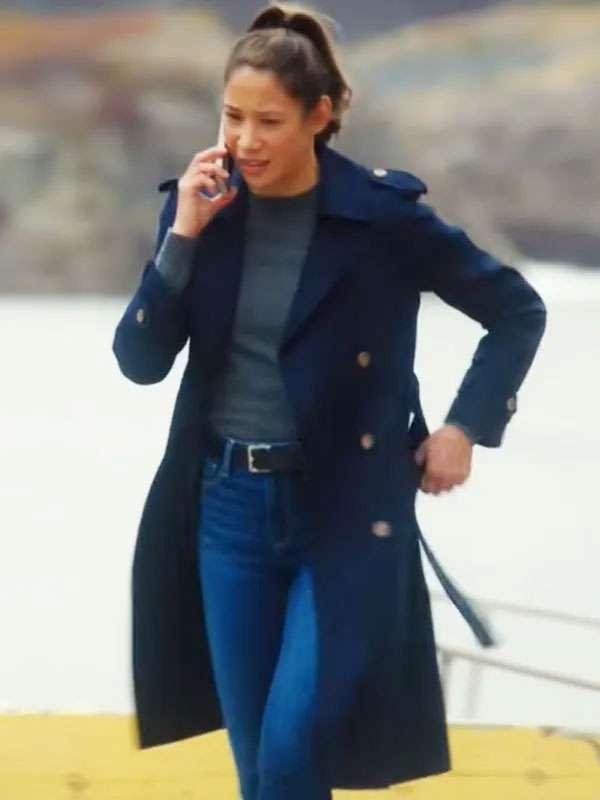 Hudson and Rex S08 Sarah Truong Blue Wool Trench Coat